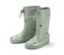 Zwei grüne Gummistiefel mit Monsterprint.