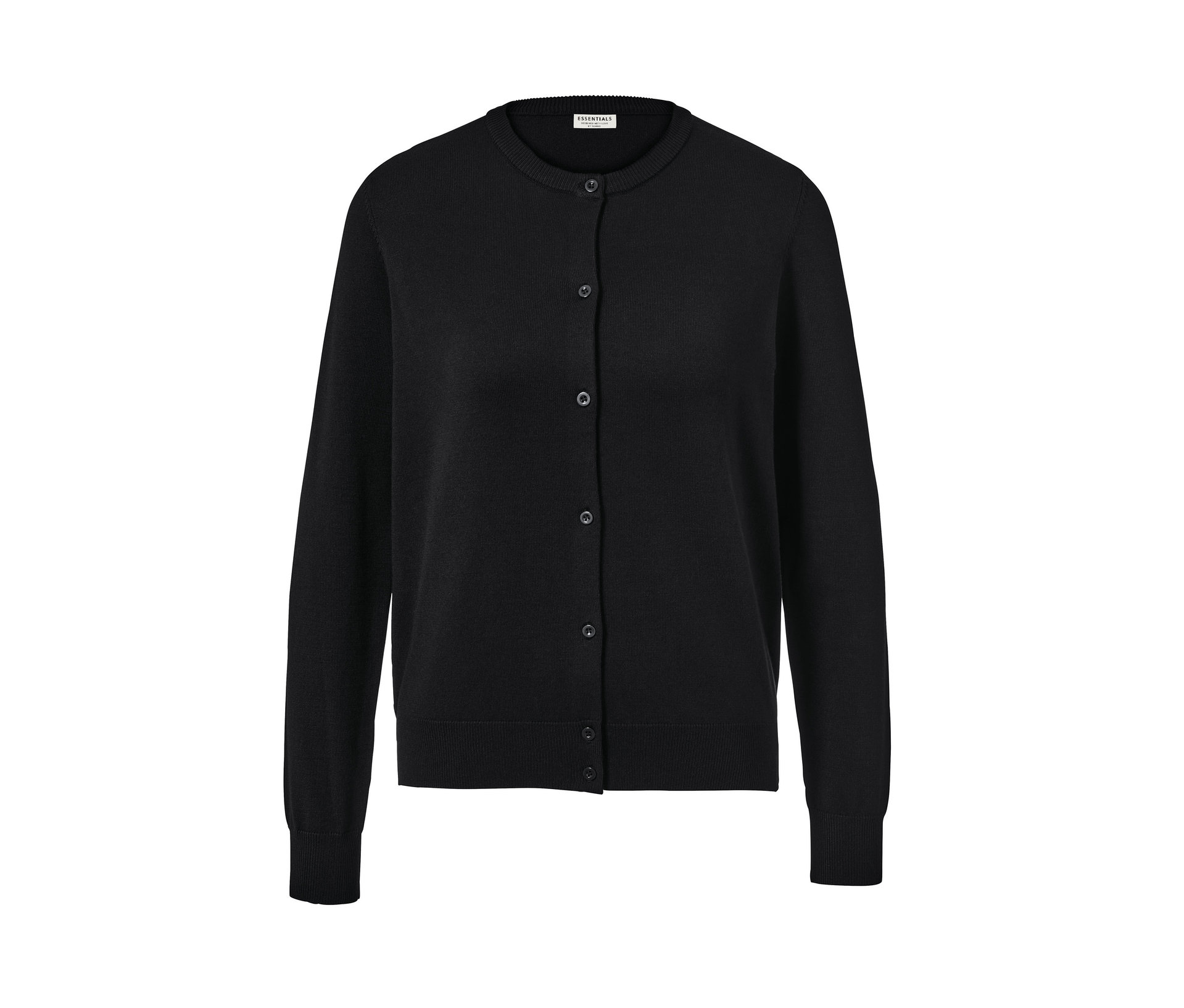 Feinstrick-Cardigan - Damen - Gr. S - schwarz - schwarz