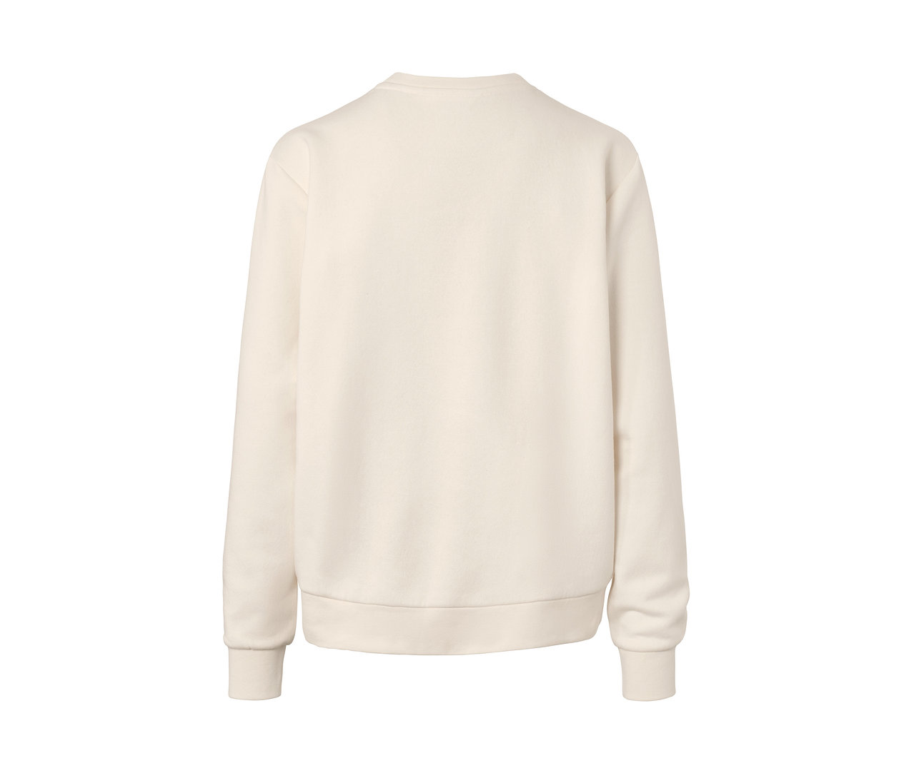 Ein beiges Sweatshirt.