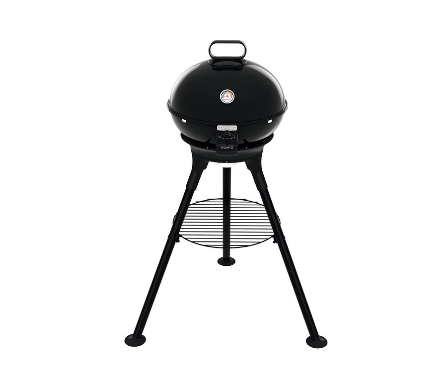 Schwarzer Tefal-Elektrogrill »Aromati-Q« auf drei Beinen.