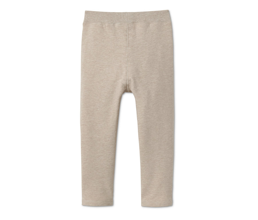 Detailaufnahme einer beigen Baby-Sweathose (2er-Pack).