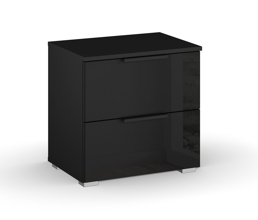 Schwarzer Rauch BLACK 20UP Nachttisch mit 2 Schubladen.