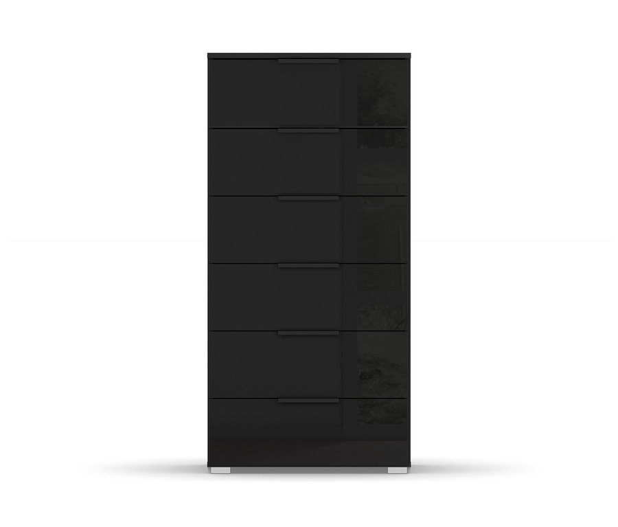 Schwarze Rauch BLACK 20UP Kommode mit 6 Schubladen.