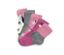 5 Paar Kinder-Socken, grau/rosa - 2x dunkelrosa mit Hundedessin, 1x beere mit Hundedessin, 1x grau meliert, 1x grau meliert-dunkelrosa-beerefarbenes Colorblocking-Design