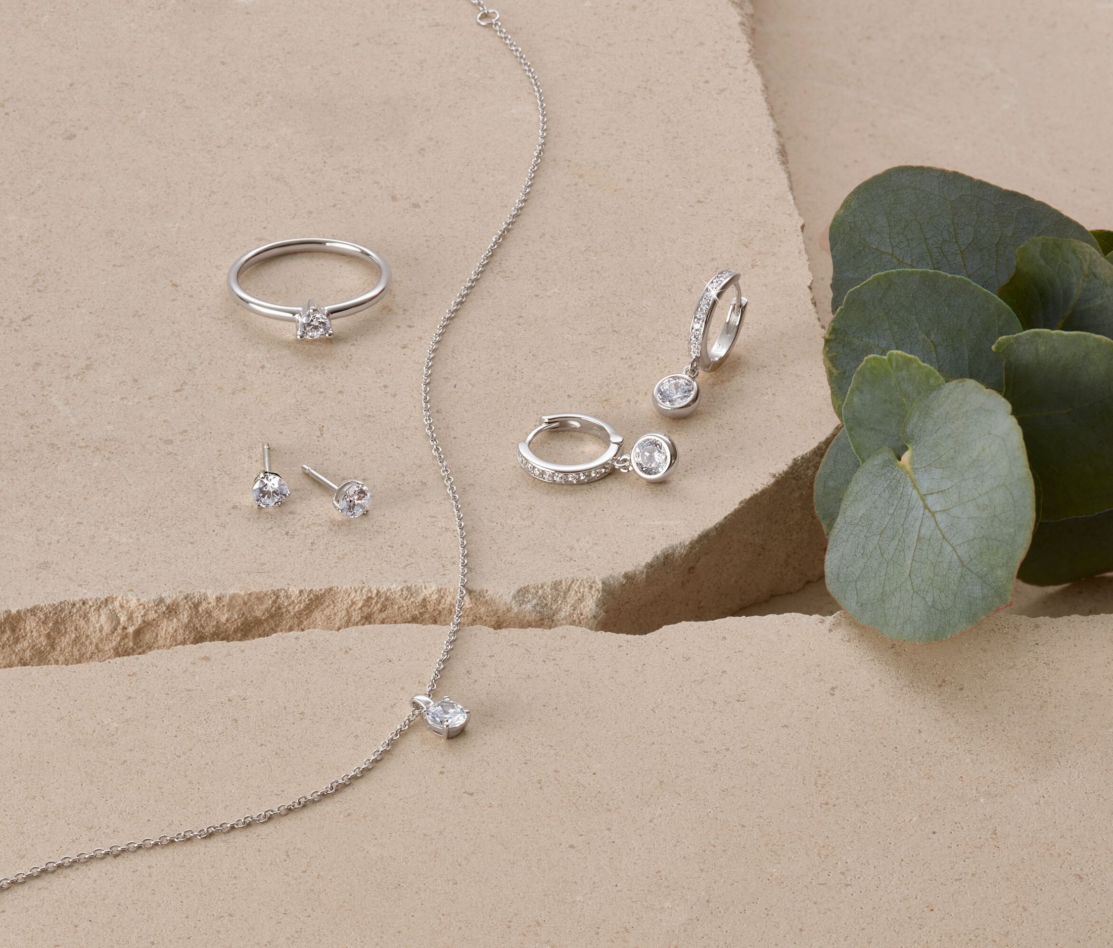 Thumbnail - Tchibo - 925 Silber Ring Solitär - Damen - Gr. 18 - silber
