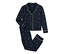 Marineblauer Pyjama mit Sternenhimmel-Muster.