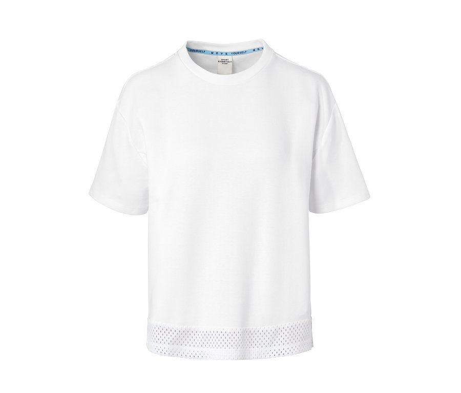Weißes Mesh-Sportshirt.