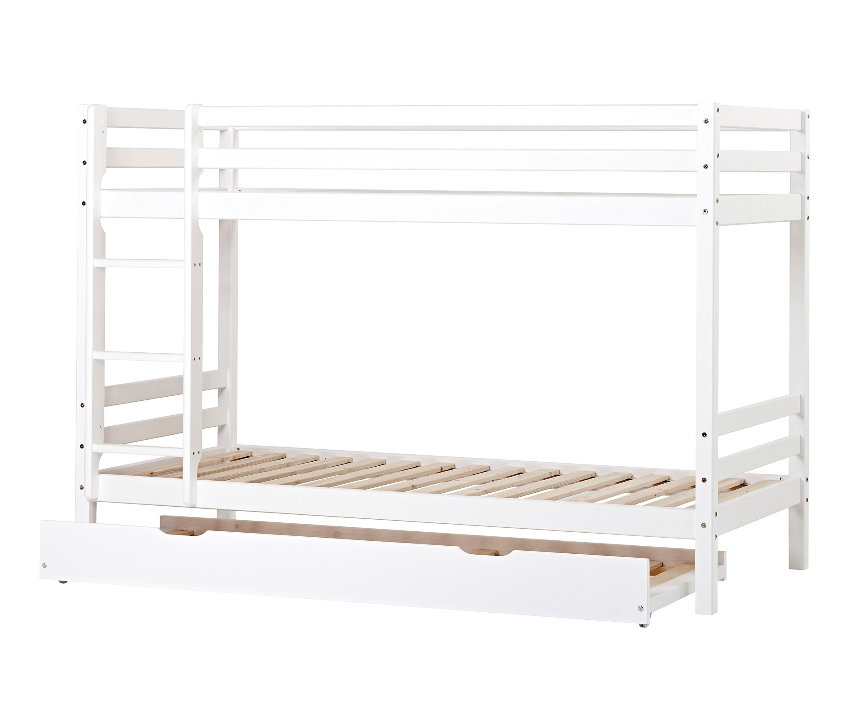 Weißes Etagenbett »Dream« in Schubladenform.