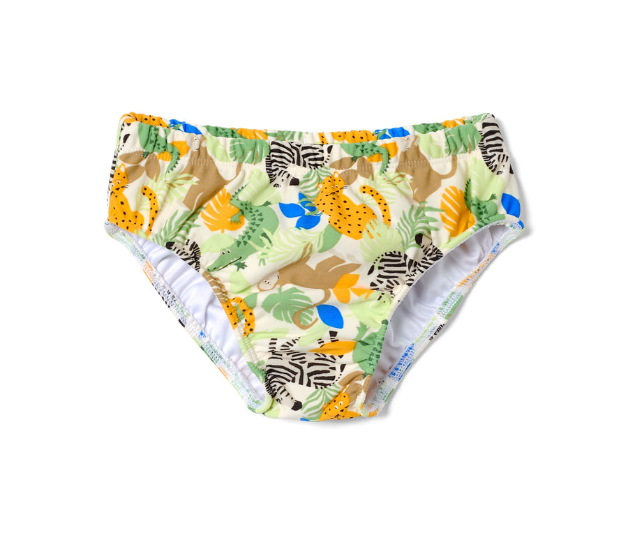 Baby-Schwimmwindel mit Tiermuster.