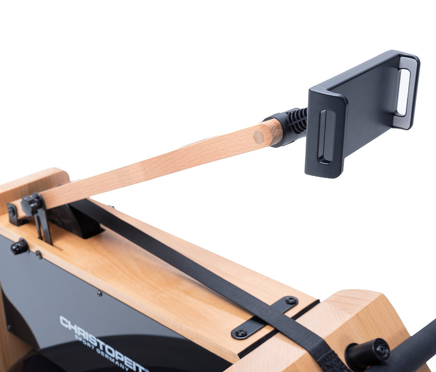 Detailaufnahme des Christopeit Holz-Wasser-Rudergeräts »WRT 2000«.