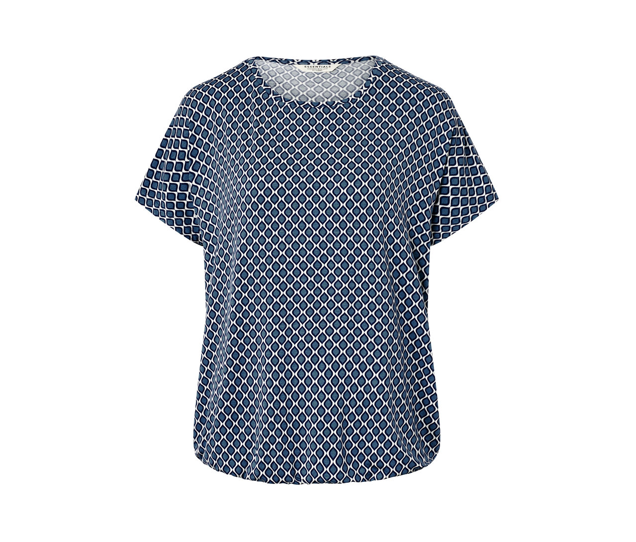 Bedrucktes blaues Blusenshirt.