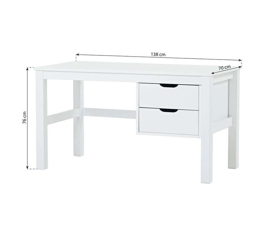 Weißer Hoppekids Schreibtisch »Maja« mit Schubladen.