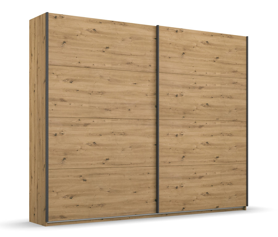 Ein zweitüriger rauch Schrank »Apollon« mit Holzdekor.