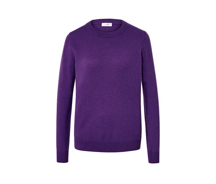 Lila Feinstrickpullover mit Cashmere.
