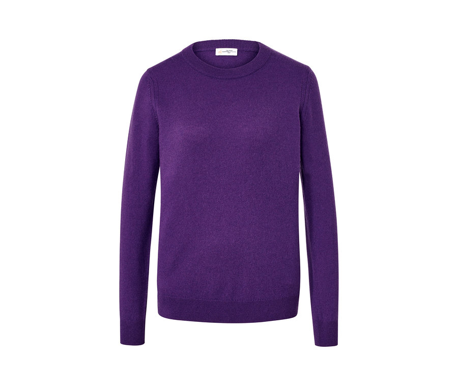 Lila Feinstrickpullover mit Cashmere.