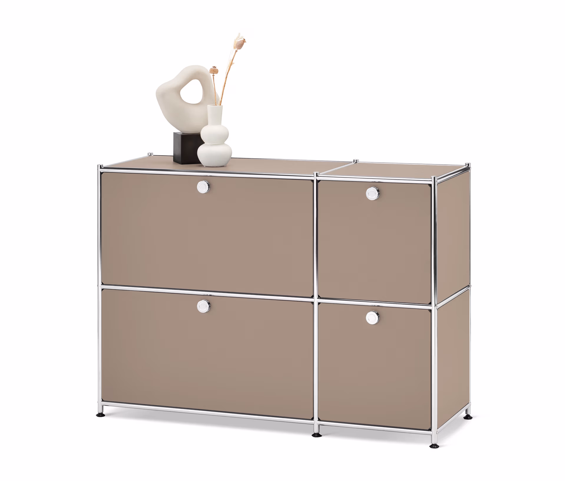 Tchibo - Sideboard Metall »Cn3« mit 4 Klappenfächern - 115,5x40x82,5cm - taupe -