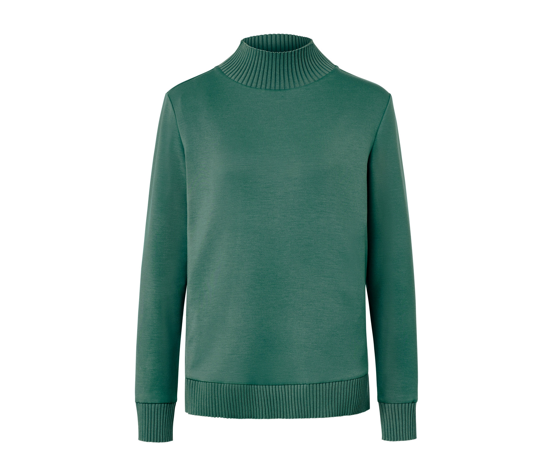 Sweatshirt mit Stehkragen - Damen - Gr. S - grün - grün