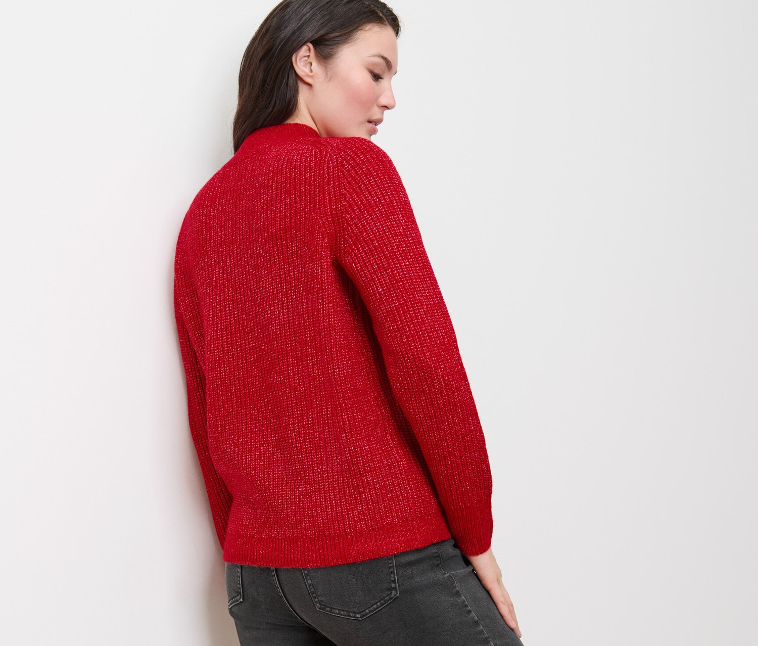 Thumbnail - Tchibo - Grobstrickpullover mit Zopfmuster - Damen - Gr. M - rot