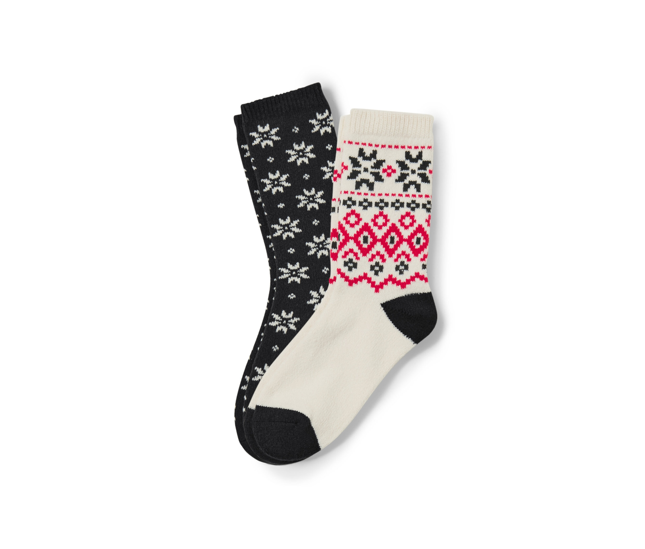 Zwei Paar Norweger-Socken liegen nebeneinander.