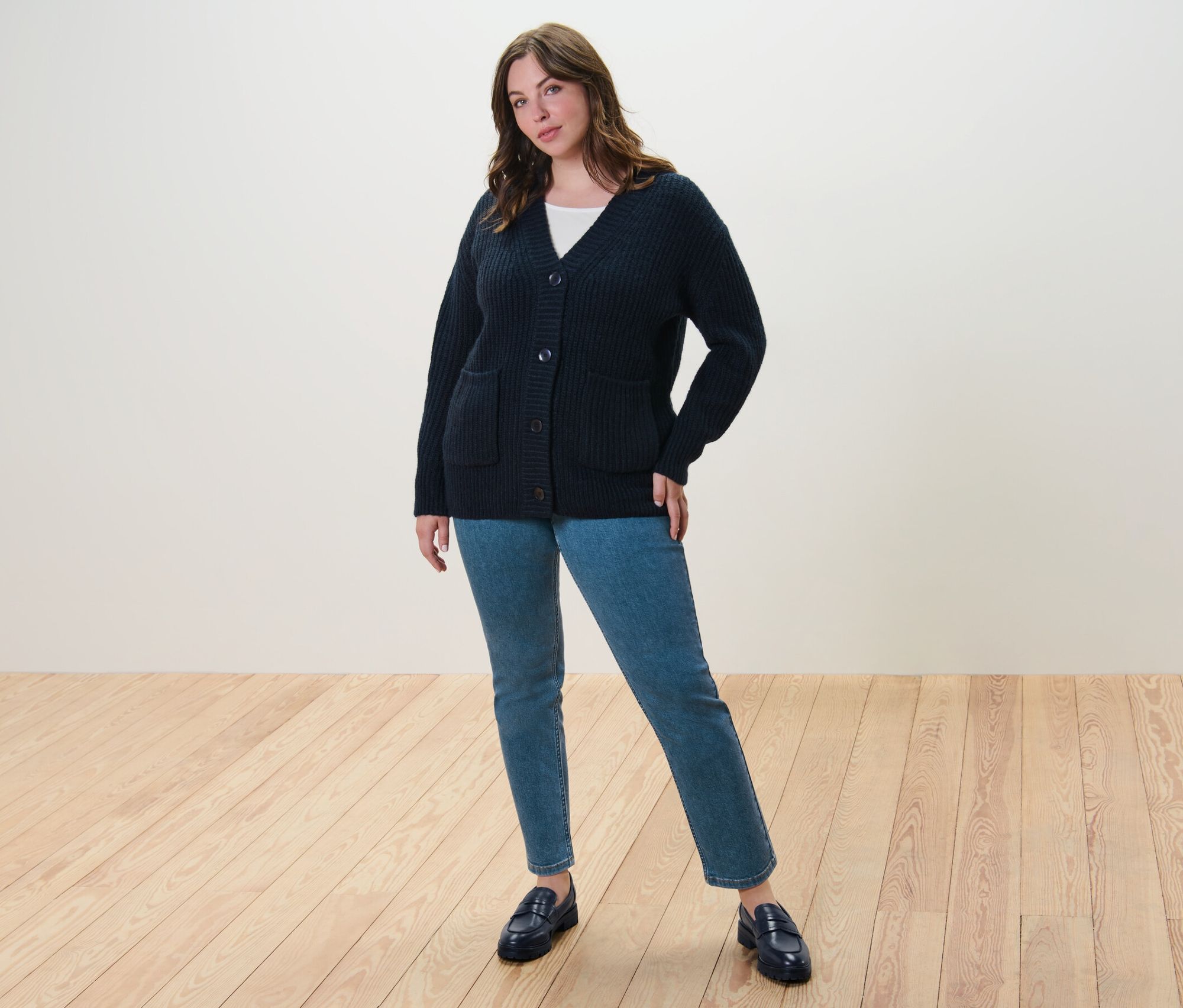 Thumbnail - Tchibo - Gerippter Grobstrick-Cardigan - Damen - Gr. S - dunkelblau
