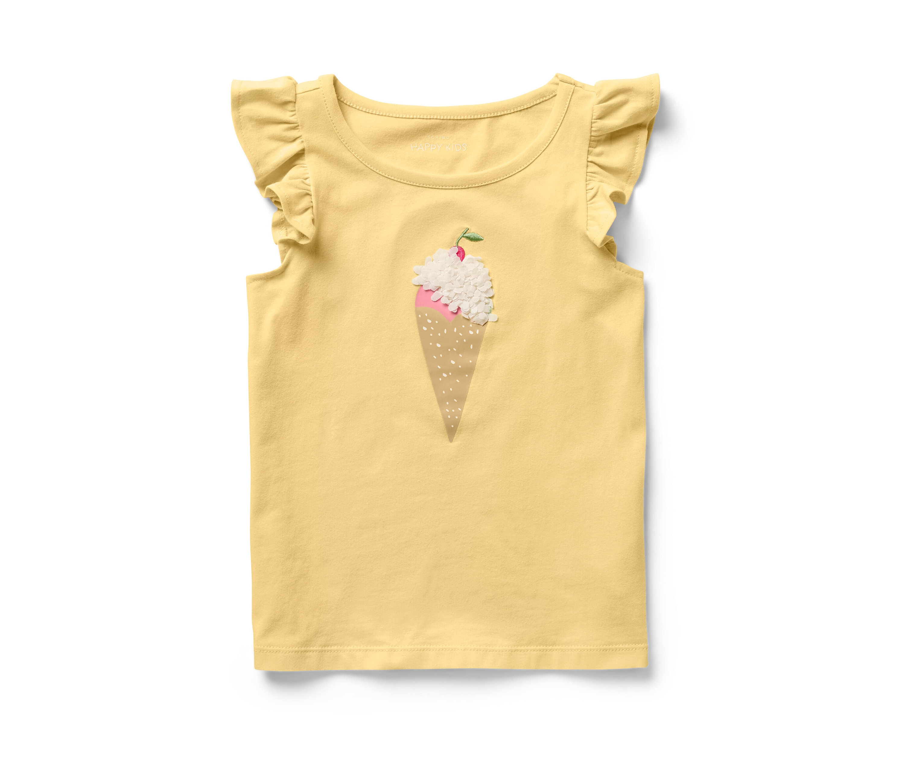 Tchibo - Kinder-Shirt mit Volantärmeln - Gr. 98/104 - gelb