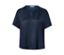 Marineblaue Satin-Tunikabluse.