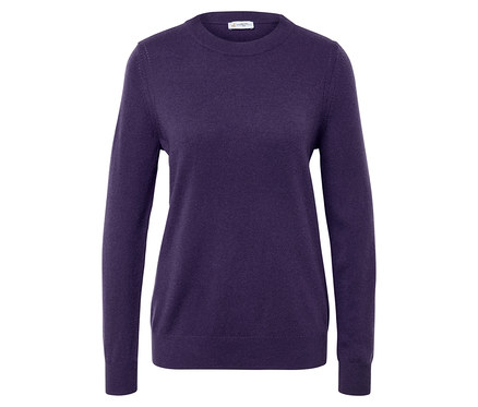 Feinstrickpullover mit Cashmere, pflaume