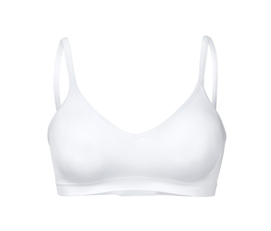 Detailaufnahme von einem weißen Seamless-Soft-BH.
