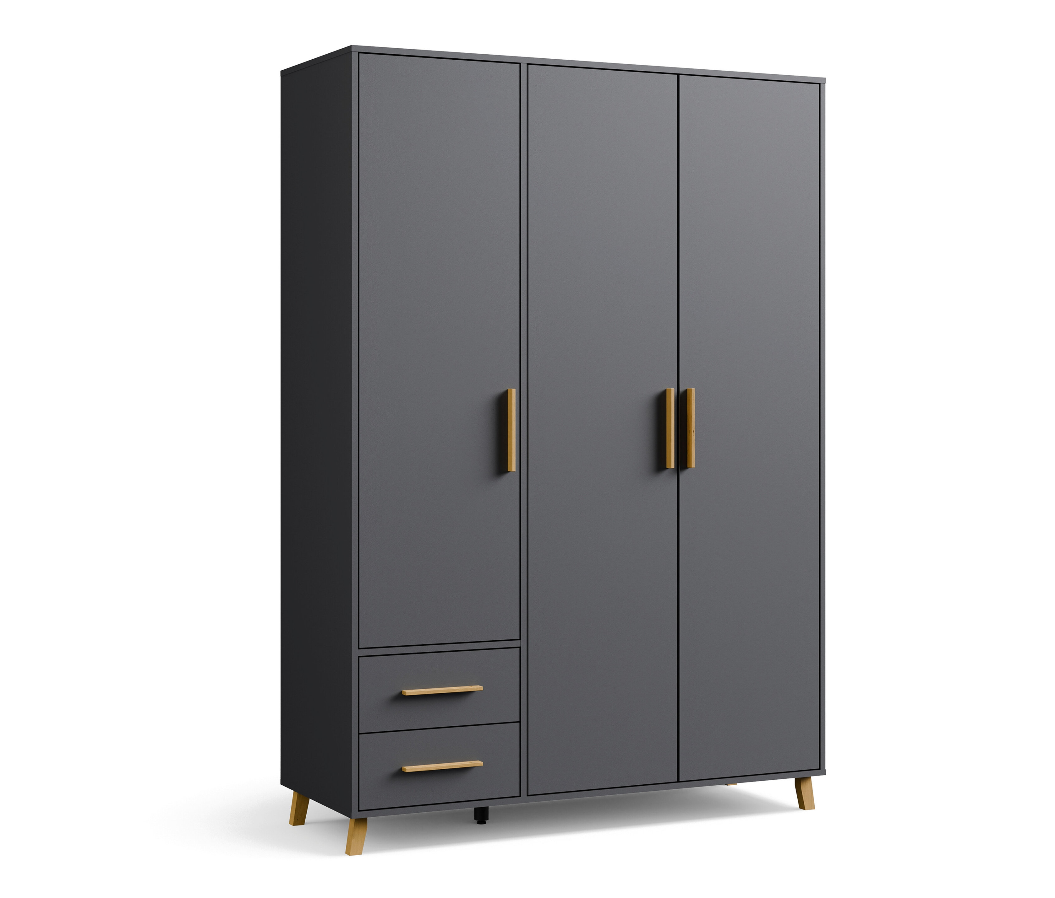 rauch Drehtürenschrank »Shinjo« - 140x53x203cm - grau - Holz