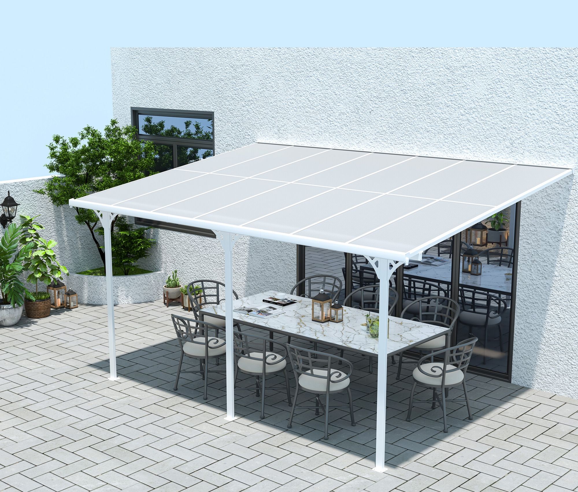 Thumbnail - Tchibo - Terrassenüberdachung - 435x300x270cm - weiß - Aluminium