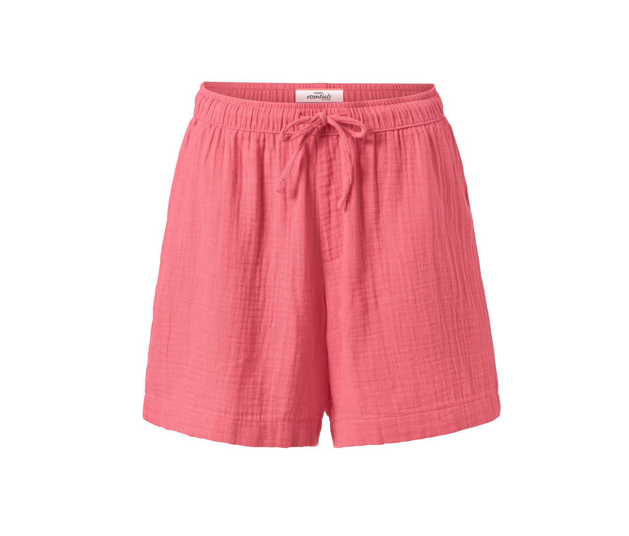 Koralle Musselin-Shorts mit elastischem Bund und Kordelzug.