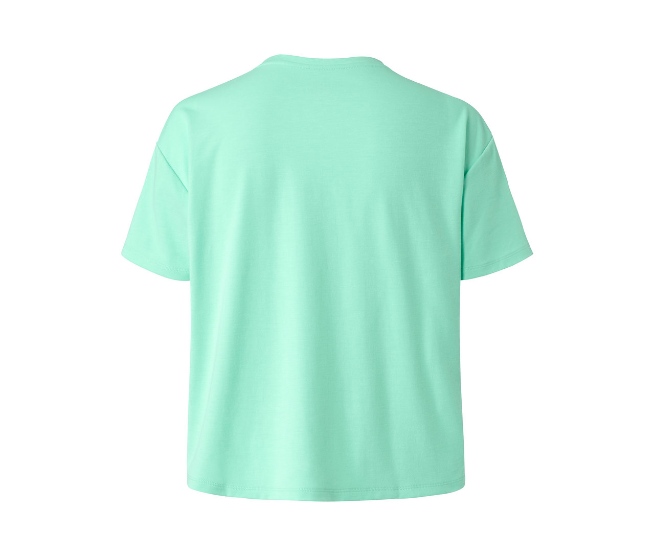 Rückansicht eines mintfarbenen Sportshirts.