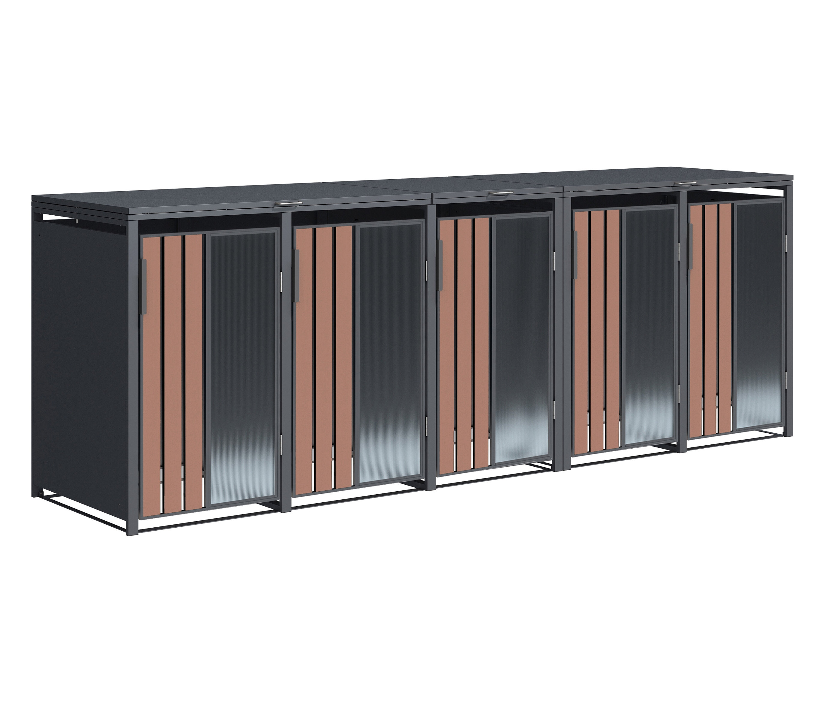 Tchibo - Mülltonnenbox - 330x80x116cm - anthrazit - - Stahl / Edelstahl