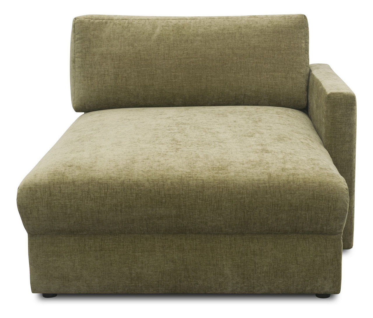 DOMO Longchair, rechtsbündig, olivfarben.