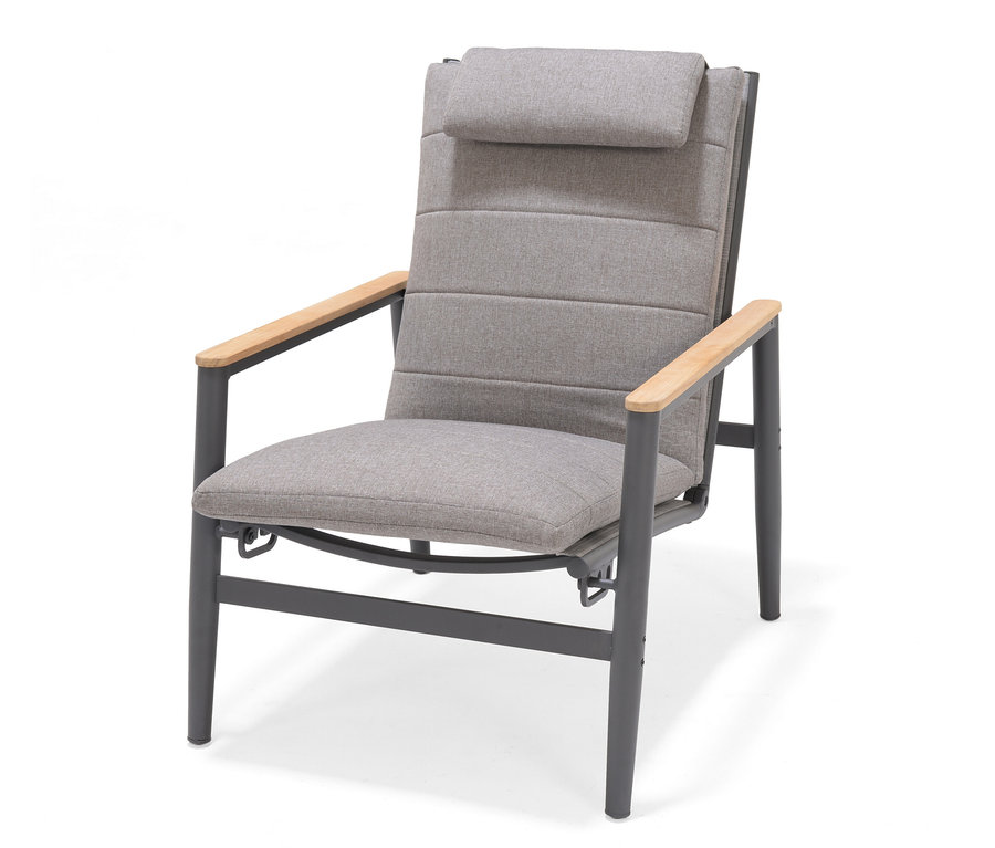 ScanCom Outdoor-Loungesessel mit verstellbarer Rückenlehne, anthrazit.