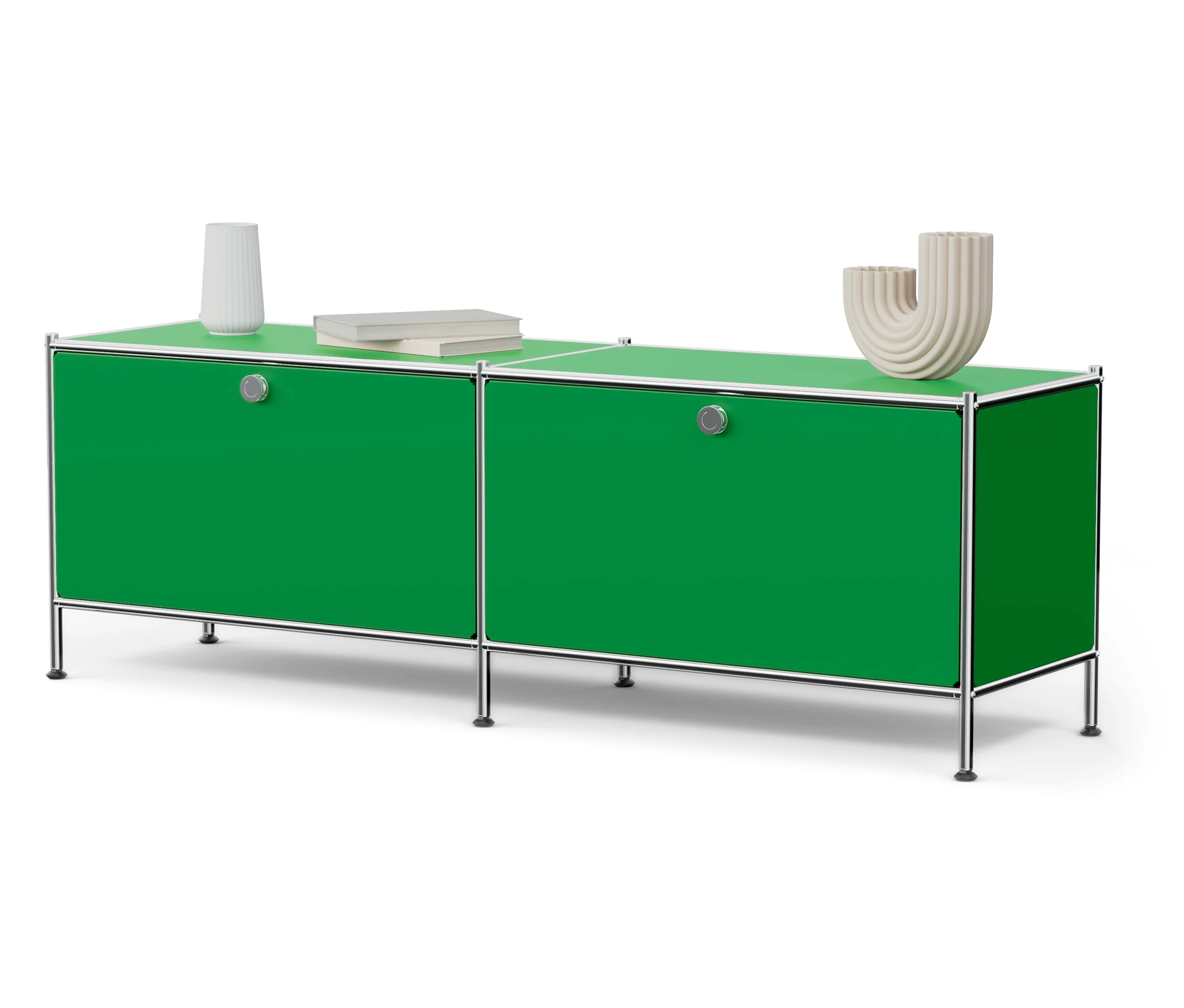 Tchibo - Lowboard Metall »Cn3« mit 2 Klappenfächern - 152x40x51,5cm - chrom -
