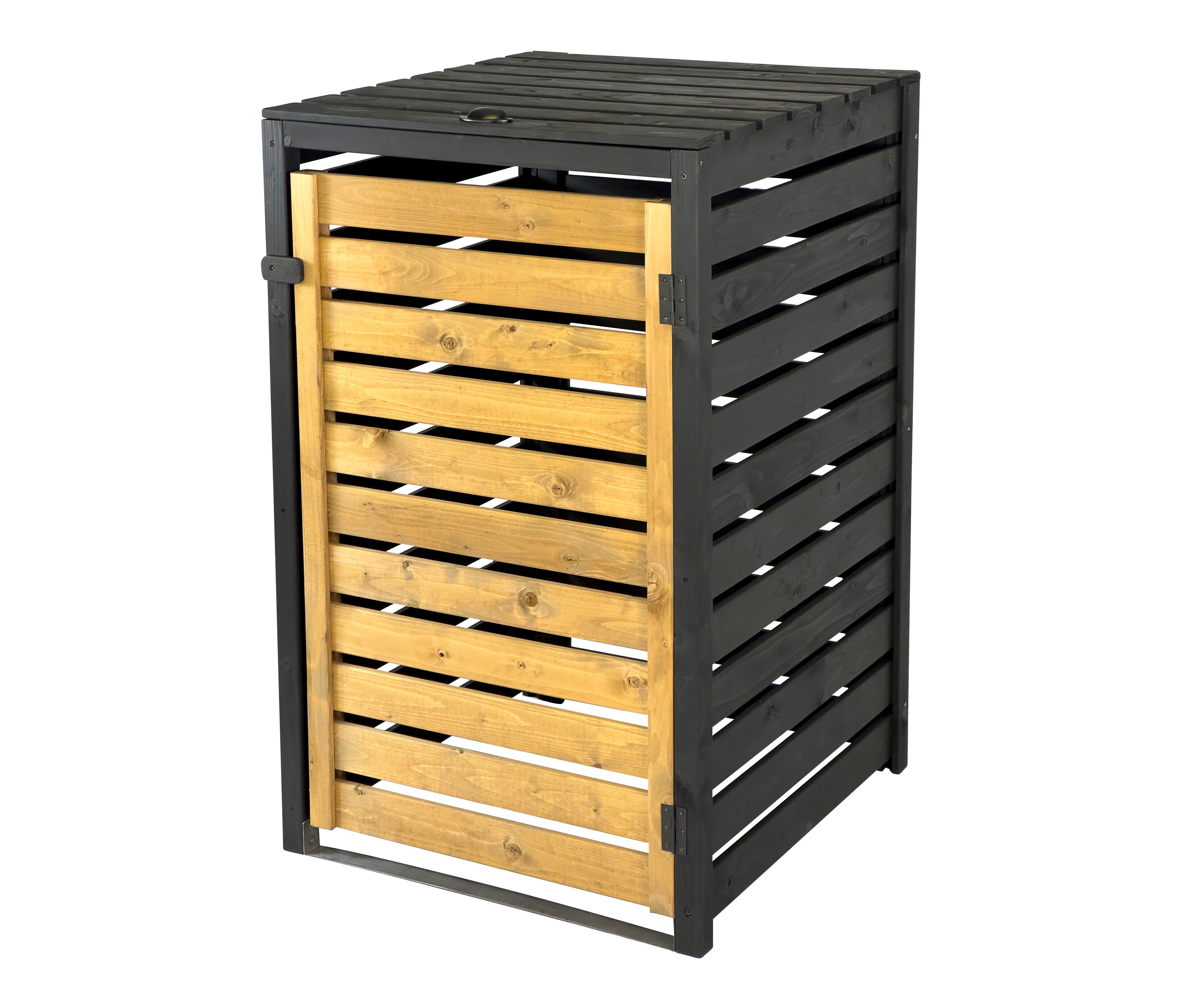 Tchibo - Mülltonnenverkleidung - 69,5x67x112cm - schwarz - Fichtenholz