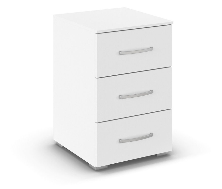 Weißer rauch Nachttisch »Aditio« mit drei Schubladen.