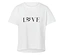 Weißes T-Shirt mit dem Aufdruck LOVE, wobei das O durch einen Fußball ersetzt wird.