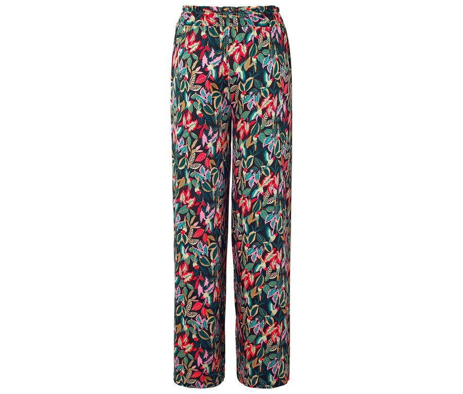 Hose mit einem bunten Blätter-Muster.