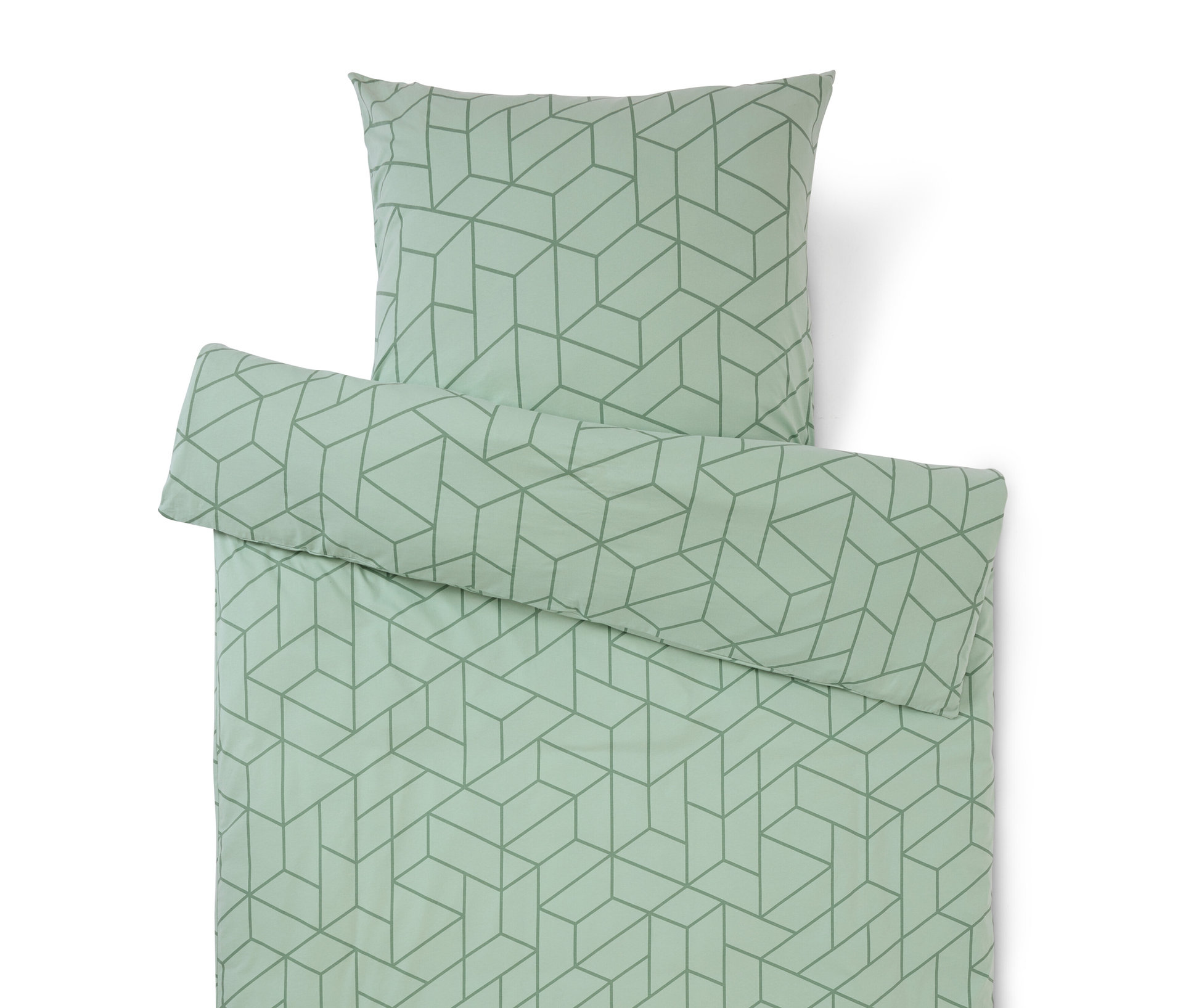 Tchibo - Jersey-Bettwäsche - grün - Baumwolle / Jersey - 155 x 220 cm