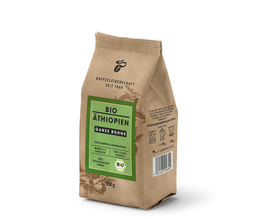 Packung Bio Äthiopien - 2x 250 g Ganze Bohne.
