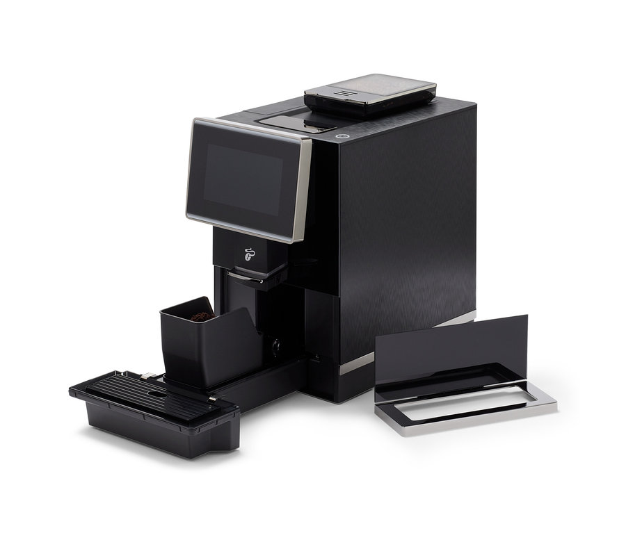 Der Profi-Kaffeevollautomat »Vario Pro« steht auf einem weißen Hintergrund.