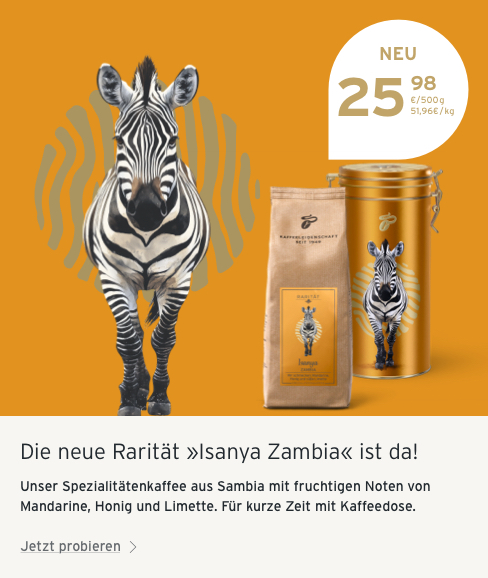 Kaffee Rarität Isanya Zambia Ankündigung