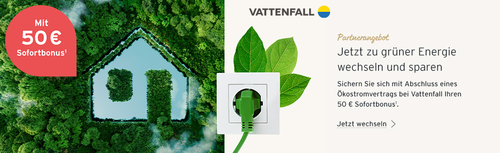 Vattenfall Partnerangebot mit 50 Euro Sofortbonus