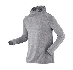 Kapüşonlu Termal Sweatshirt, Kırçıllı Gri