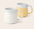 Kaffeebecherset, 2er weiß/ gelb