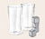 Set aus 2 Qbo Latte Macchiato Gläsern und 4 Qbo Kühlwürfeln