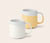 Kaffeebecherset, 2er weiß/ gelb