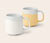 Kaffeebecherset, 2er weiß/ gelb